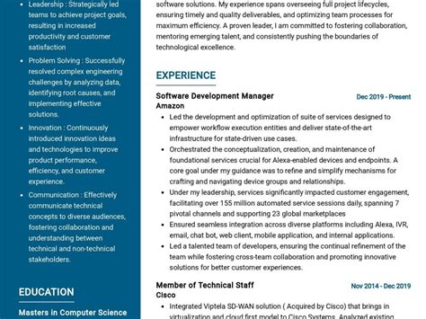 Software Development Manager Resume Example In Resumekraft