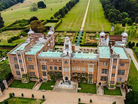 Hatfield House Stately Home From The Air Hatfield House English