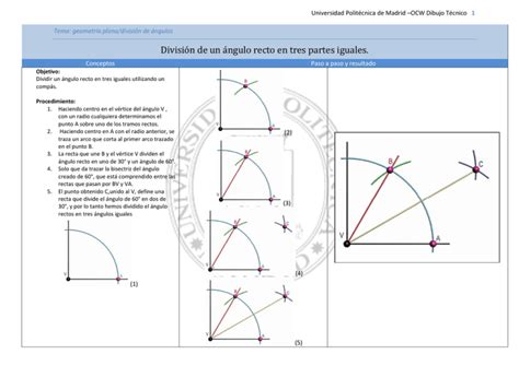 División de un ángulo recto en tres partes iguales