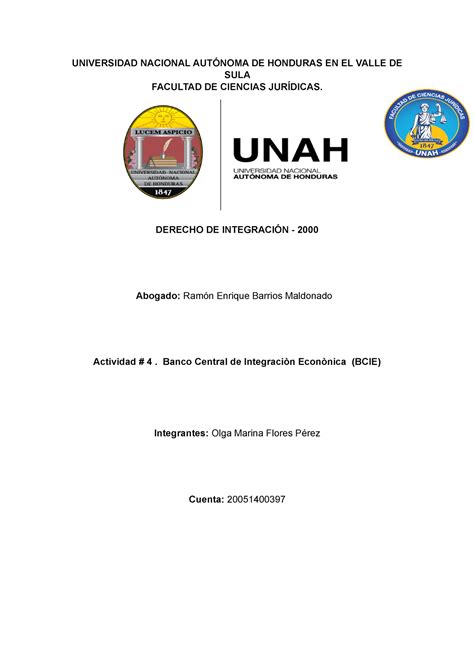 Asignacion 4 Bcie Ensayo Universidad Nacional AutÓnoma De Honduras En El Valle De Sula