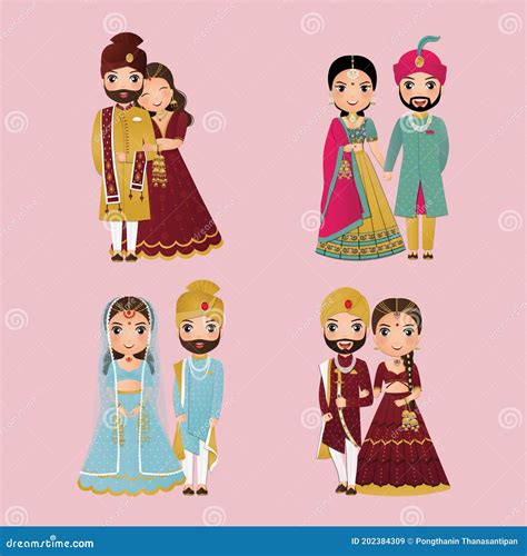 Indian Groom Cartoon Indian Wedding Cute Bride Groom Cartoon