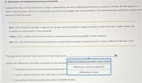 Solved Agreement And Disagreement Among Economists Chegg