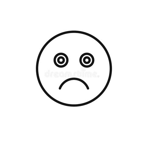 Sad Icon Outline Collection In Black Stock Vector Illustration Of