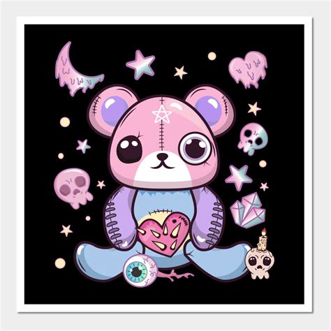 Kawaii Pastel Goth Cute Creepy Teddy Bear Japanese By Pinetree Pastel