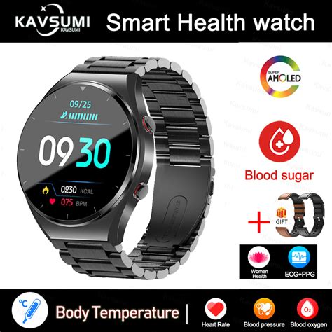 2024 New Non Invasive Blood Sugar ECG PPG Smart Watch Men Heart Rate