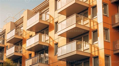 Orange Facades Of Residential Buildings Generative AI 30732713 Stock