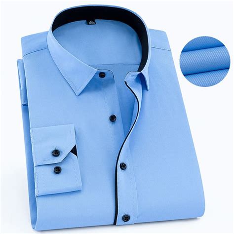 Plus Lofts Mens Classic Standard Fit Long Sleeve Dress Shirt With