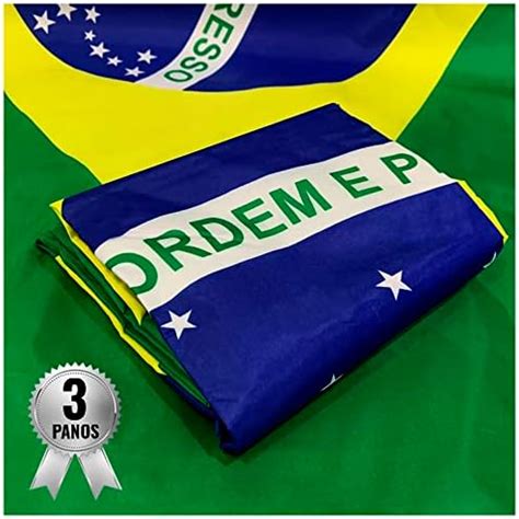 Bandeira do Brasil Dupla Face 3 Panos e Ilhós para Mastro Cores