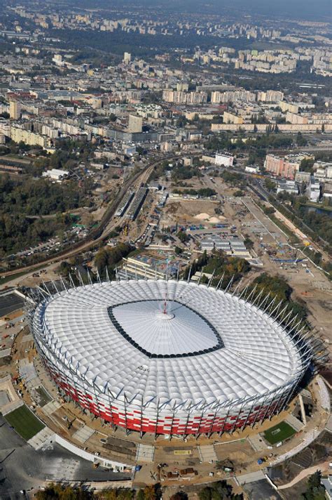 Warschau Warszawa Warsaw Aus Der Vogelperspektive National Stadion