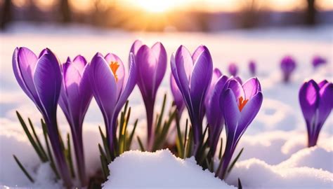 Crocuses Flowers Snow Free Stock Photo Public Domain Pictures