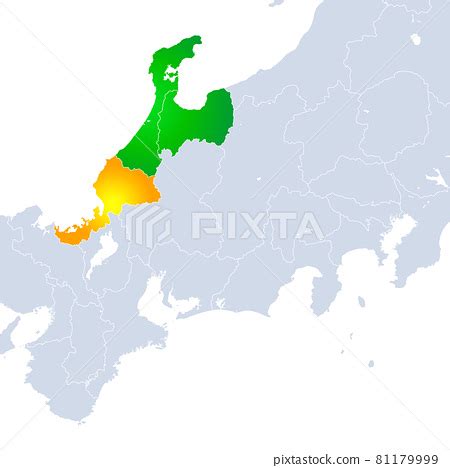 Map Of Fukui Prefecture And Hokuriku Region Stock Illustration