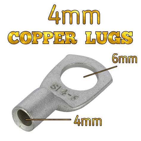 4mm Copper Lugs Copper Thimble 4 6 For Wire Connector Terminal