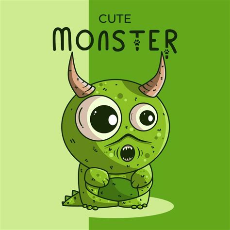 Cute Monster Character Vector Illustration Vector Art At Vecteezy