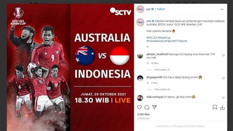 Jadwal Timnas Indonesia U 23 Vs Australia Live Tv Sctv Leg Kedua