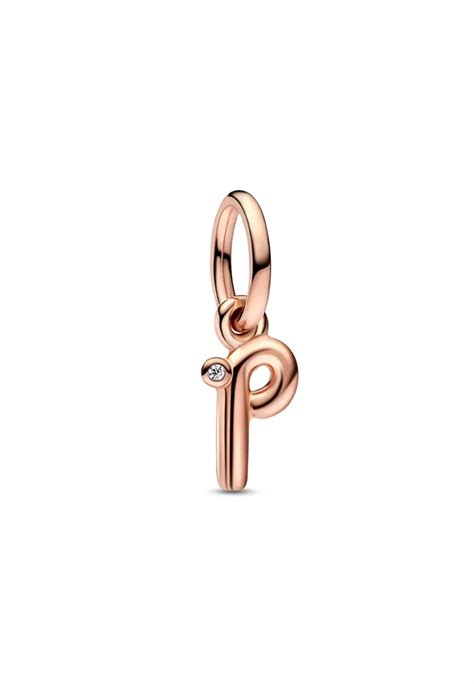 Buy Pandora Pandora 14k Rose Gold Plated Letter P Script Alphabet