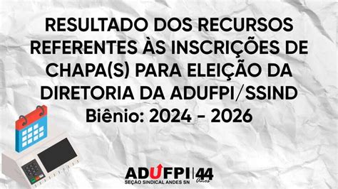 RESULTADO DOS RECURSOS REFERENTES ÀS INSCRIÇÕES DE CHAPA S PARA