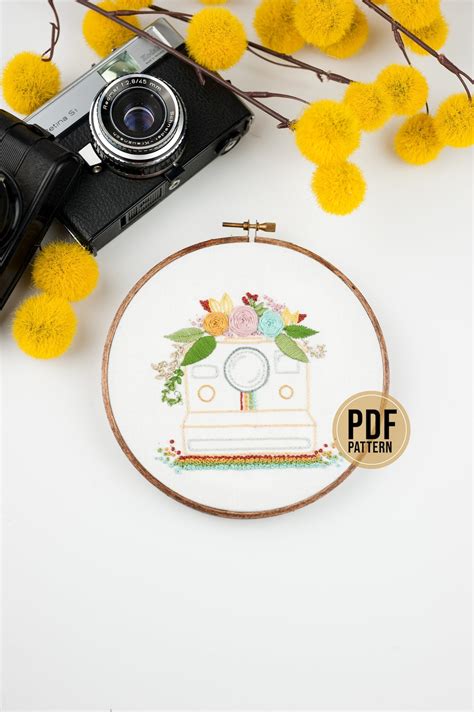 Embroidery Pattern Camera Embroidery Pattern Needlepoint Etsy