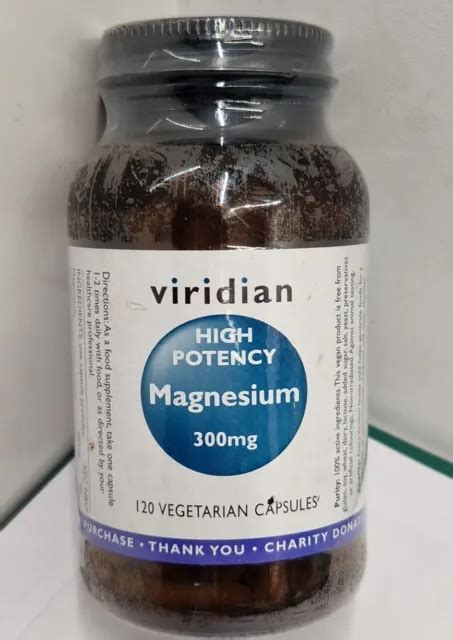 Viridian Magnesium High Potency 300mg 120 Capsules Best Before 16 11 2023 £9 99 Picclick Uk