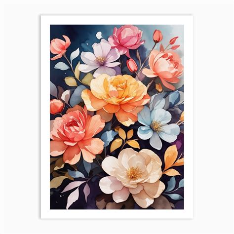 Flowers Painting Art Print By Vitalka Fy