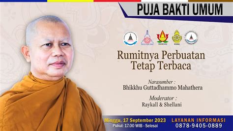 PUJA BAKTI UMUM VIHARA GRHA BUDDHA MANGGALA MINGGU 17 SEPTEMBER 2023