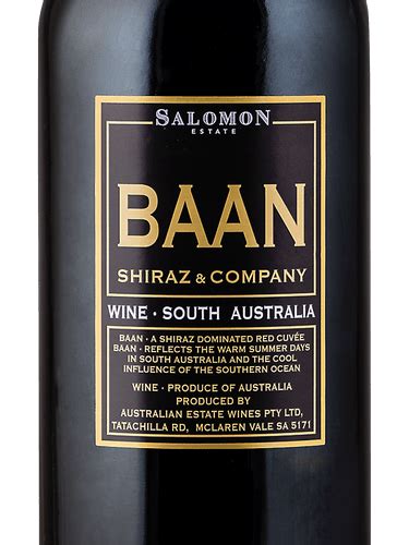 Salomon Estate Baan Shiraz Co Vintage Vivino US