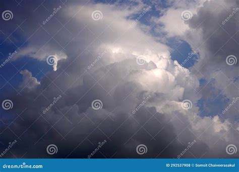 The Perspective Of Nimbus Clouds In The Blue Sky Stock Photo Image Of