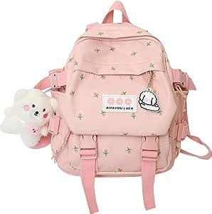 Amazon Mininai Mini Cute Preppy Backpack With Pendant Floral