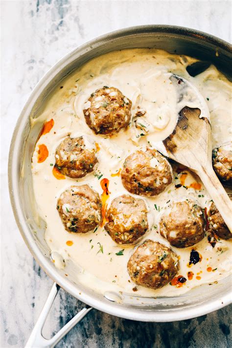 Turkey Sausage Meatballs In Sage Cream Sauce Paleo Gluten Free