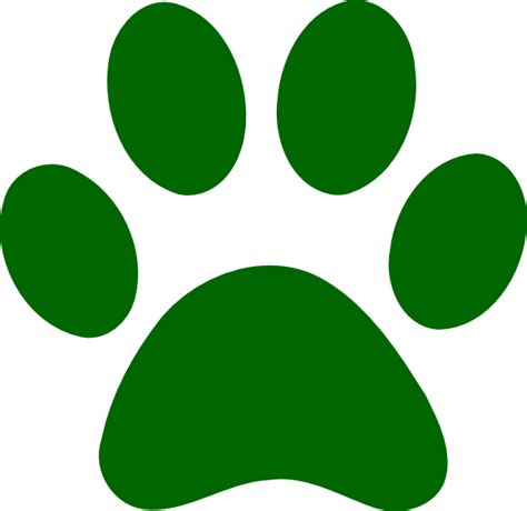 Green Paw Print Clip Art at Clker.com - vector clip art online, royalty ...