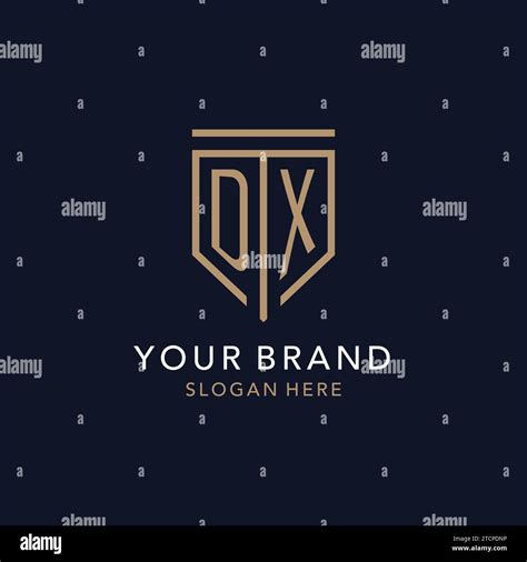 Dx Initial Logo Monogram With Simple Luxury Shield Icon Design