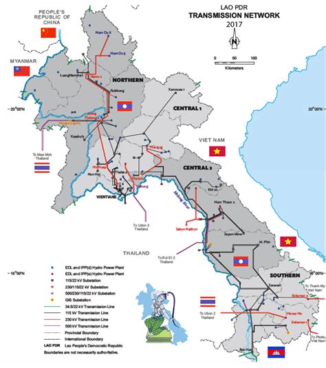 Laos Transmission Lines Map