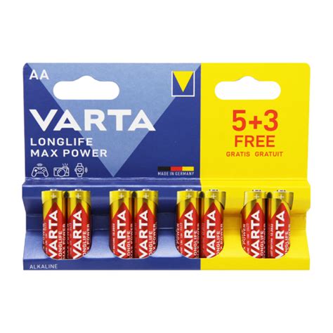 Батарейка Varta LONGLIFE MAX POWER MAX TECH LR6 AA BL5 3 Alkaline 1