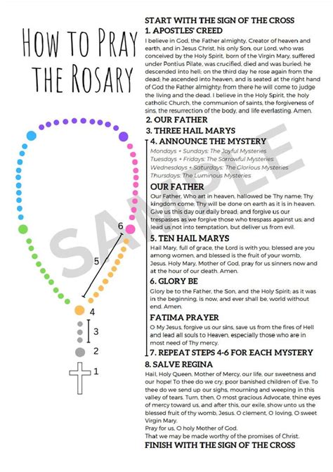 DIGITAL FILE Simple Guide to Pray the Rosary Rainbow - Etsy | Praying the rosary, Pray, God the ...