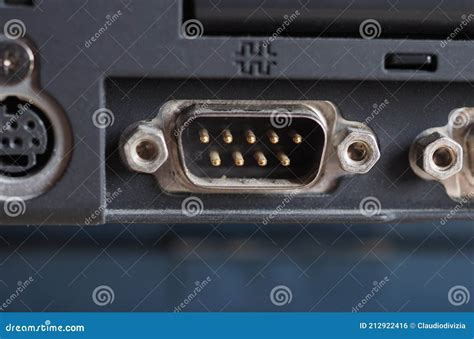 Serial port on pc stock photo. Image of port, connection - 212922416