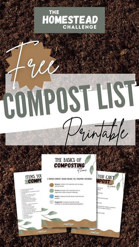 Composting For Beginners Free Printable Compost List Compost