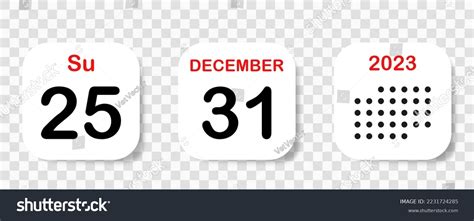Set Calendar Icons 31 December 2023 Stock Vector (Royalty Free ...