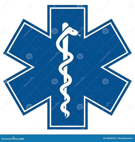 Emergency Star Medical Symbol Caduceus Snake Wit Stock Vector