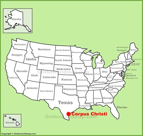 Corpus Christi location on the U.S. Map - Ontheworldmap.com