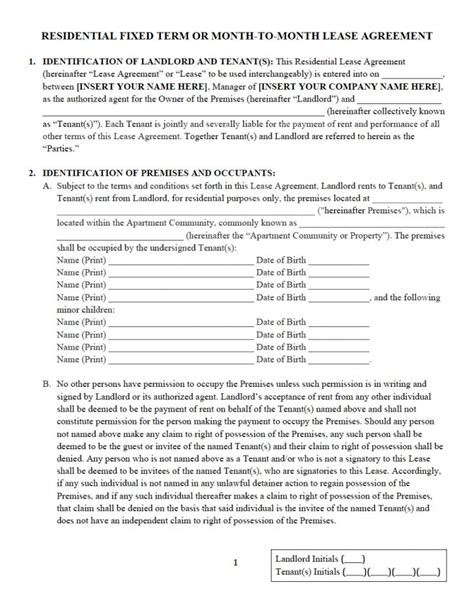 Ohio Residential Lease Agreement Residential Lease And Rental Agreement