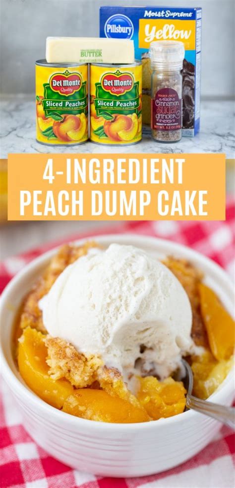 4 Ingredient Peach Dump Cake - Your Cup of Cake