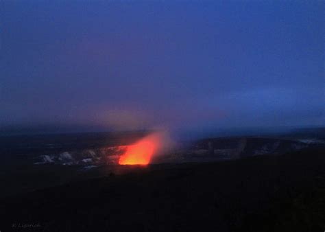 Kilauea Halemaumau Crater Glow Digital Art By Kerri Ligatich Fine