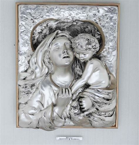 Paolo Rossini Altorilievo In Argento Raffigurante Madonna Con Bambino