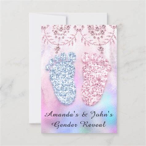 2 25 Gender Reveal Baby Shower Feet Girl Boy Pink Blau Baby