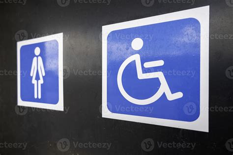 Disabled sign in a toilet 21160723 Stock Photo at Vecteezy