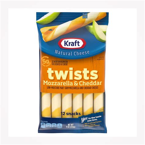 Kraft Natural Cheese Twists Mozzarellaandcheddar Mintmasala