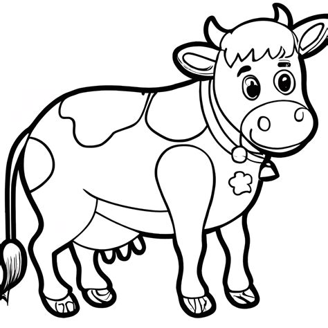 Coloring Book Page Black And White Cow Creative Fabrica