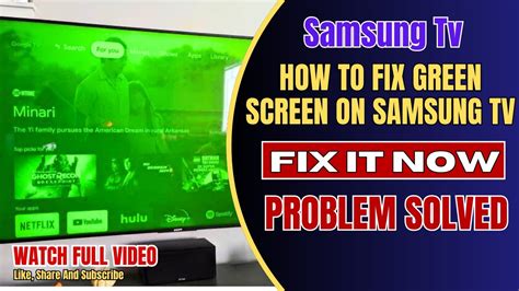 How To Fix Green Screen On Samsung Tv Fix It Now Green Screen Issue Fixed Youtube