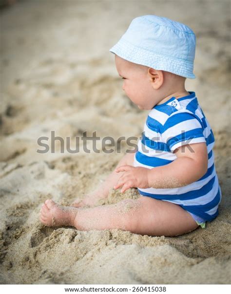 Cute Baby Boy Playing On Beach Stock Photo 260415038 Shutterstock