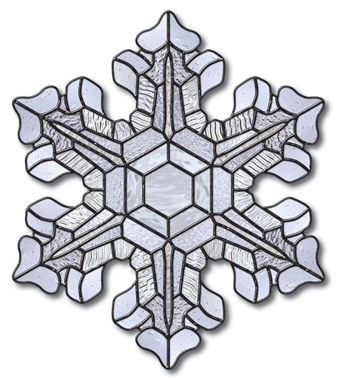 Free Stained Glass Pattern 3078 Winter Snowflake With Images