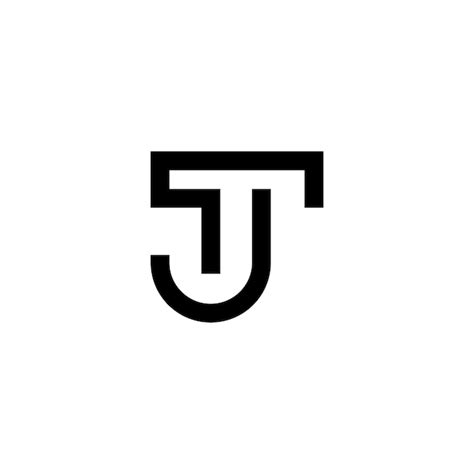 Un Logo En Blanco Y Negro Con La Letra J En él Vector Premium